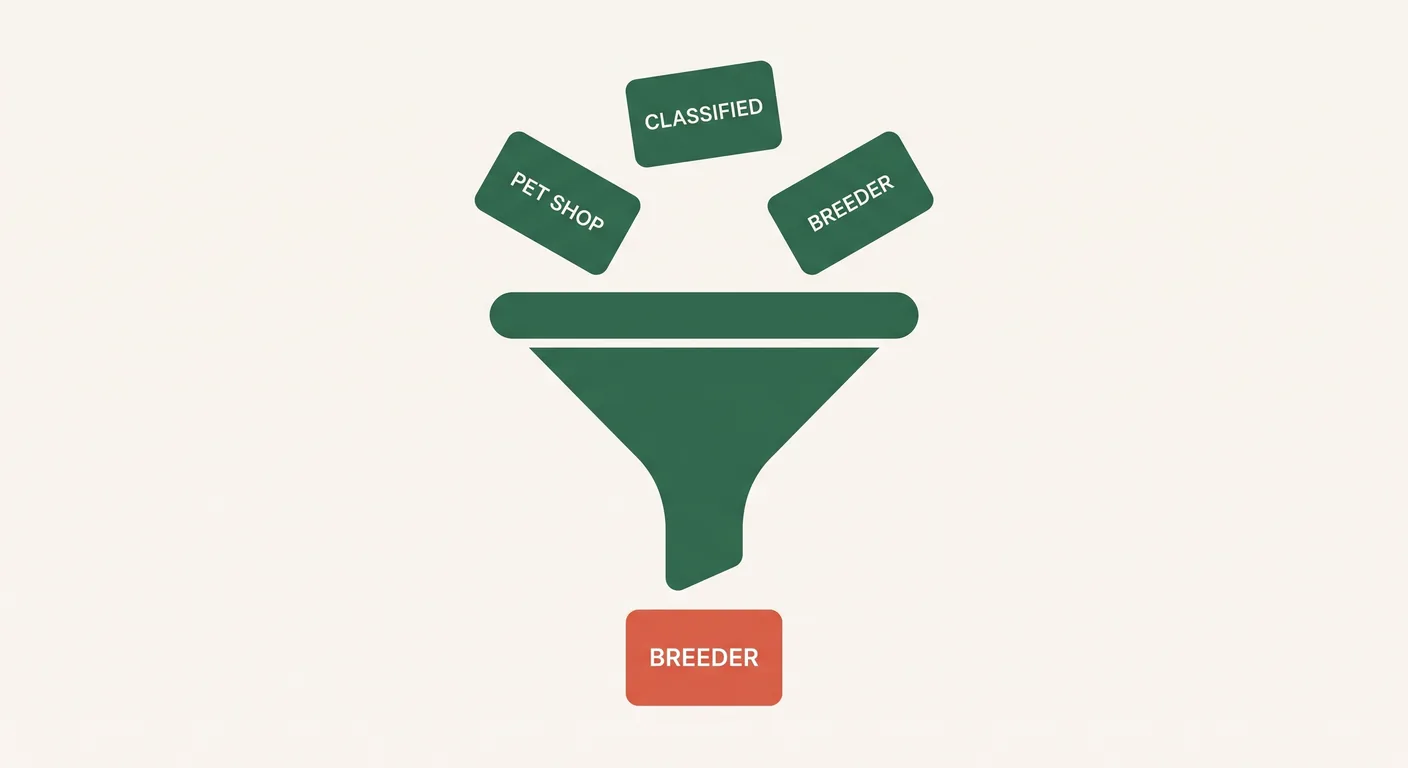How a near-me search sorts shops and classifieds above real breeders