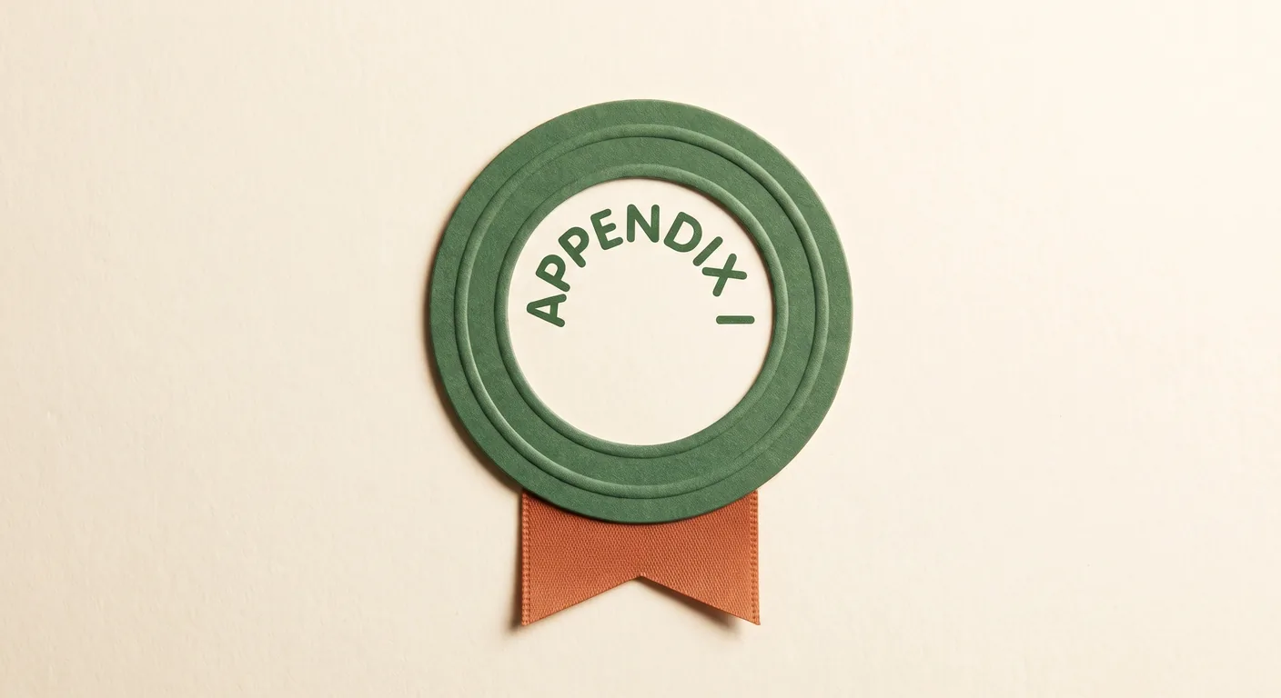 The embossed Appendix I seal that closes every document folder