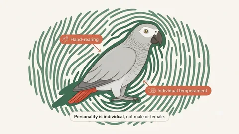 Male vs female African Grey appearance and DNA-sexing comparison